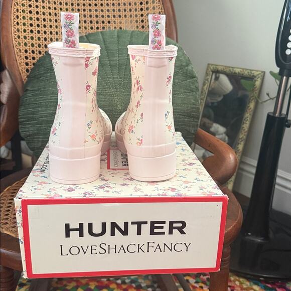 NIB LoveShackFancy x Hunter Sunrise Confetti Bloom Floral Short Play Rain Boots - Picture 3 of 8